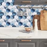 48 Pcs Blue And White Marble Wall Stickers Transfer Can Be Cut At Will Peel And Stick Wallpaper 32654869