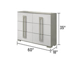 Olivia Contemporary Style 6- Drawer Dresser Made with Wood in White. B009P241736