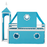 Twin Size Loft Bed with Slide Blue Tent and Tower - Blue WF532005AAC