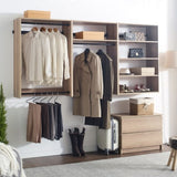 Devi Oak Wall Mounted Wood Closet System B040P311957