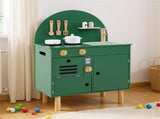 Green Wooden Kids Play Kitchen with Interactive Stove & Sink, ASTM/CPSIA Compliant Pretend Cooking 44536744