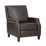 Push Back Reclining Chair Dark Brown Self-Reclining Motion Chair 1pc Cushion Seat Solid Wood Frame B011128300