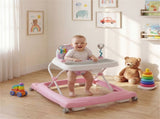 Pink Foldable Baby Walker with Detachable Tray & Shape Sorter Toys, 3-Level Height Adjustable for 94667255