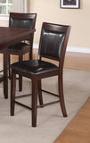 ZUN Farmhouse Style 2pc Dark Brown Espresso PU Counter Height Chair Bar Stool Footrest Faux Leather B011P148066