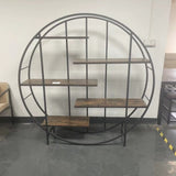 Round 5-Tier Metal Plant Stand bookcase storage rack, Indoor Living Room Terrace Garden Balcony W116290852