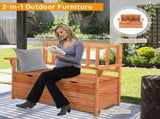 112 * 58 * 84cm Cedar Yard Storage Box With Backrest Armrest Bright Orange Red 68488660