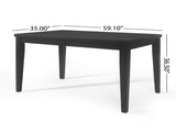 Wood Counter Height Dining Table, Antique Black, 35"D x 59.1"W x 36.5"H N780P503438B