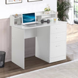 ZUN FCH 110*50*95cm Particleboard Paste Triamine Desktop Storage Layer Three Drawers Computer Desk White 37862423