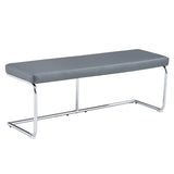 51.5" Decorative Stainless Steel Contemporary Bench in Faux Leather for Entryway Bench, Bedroom end N752P186171G