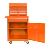 ZUN Detachable 5 Drawer Tool Chest with Bottom Cabinet and One Adjustable Shelf--Orange 08013365