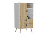Dresser 52"H Stylish Bedroom Storage Solution with 3 Open Shelves, 2 Drawers, and 1 Door, White / B097P167453
