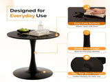 Round Tulip Dining Table, 27.6 Inch Circular Kitchen Table for 2 People, Melamine Laminated MDF 94018467