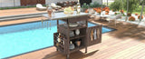 K&K 40.5" Outdoor Grill Cart with Stainless Steel Top, Solid Wood Outdoor Storage Cabinet with Drop N707P228272Z