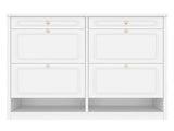 Wooden Shoe Cabinet with 4 Flip Drawers,Shoes Rack Cabinet with 2 Storage Drawers,Classified Storage W1580P402825