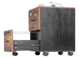 2-Drawer Rolling Wood File Cabinet with Lock, Brown & Black 75474004