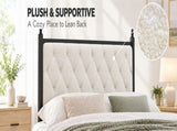 Queen Size Easy Assembly Upholstered Platform Bed Frame with Soft Padded Headboard, Sturdy W636P535151