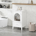 ZUN 20" Bathroom Vanity with Sink, Bathroom Cabinet with Soft Closing Glass Door, A Drawer, White N725P185457K