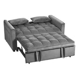 3 in 1 Convertible Sleeper Sofa Bed, Modern Pull Out Couch Bed, Adjustable Backrest, Velvet Loveseat W2121P289395