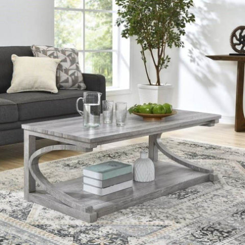 ZUN Unique coffee table, solid 48 inch modern coffee table modern center table with storage, solid W1781P178575