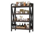 55'' Bakers Rack 4-Level Storage Shelves Metal and Wooden Kitchen Shelves, Kitchen Organizers and 42276934