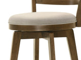 Joplin 20.5" Walnut Ladder Back Counter Height Swivel Chair with Upholstered Seat B061131269