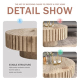 Modern minimalist circular coffee table 31.4'' with natural wood texture, stable and durable, W1727P251152