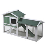 ZUN Large Wooden Rabbit Hutch Indoor and Outdoor Bunny Cage with a Removable Tray and a Waterproof Roof, W2181P146767