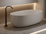 47'' Freestanding Bathtub Resin Stone Soaking Bathtub Solid Surface Modern Tubs with Overflow and 56045848