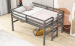 ZUN Wood Twin Size Loft Bed with Side Ladder, Antique Grey WF312787AAE