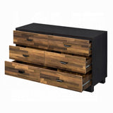Walnut and Black 6-Drawer Dresser B062P209033