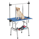36 Inch Foldable Dog Grooming Table for Home with Adjustable Arm, Noose, Non-Slip Surface, and T3210P293741