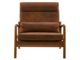 High Back Solid Wood Armrest Backrest Iron Frame Bronzing Cloth Indoor Leisure Chair Orange 79269077