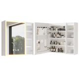 White Particleboard LED Mirror Cabinet , LED Mirror Cabinet with 1 Glass Mirror 38110483