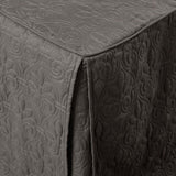 3 Piece Split Corner Pleated Quilted Bedspread Dark Grey Queen B03597559