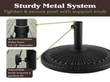 39lb Resin and Cement Outdoor Patio Umbrella Base, Black 11892118