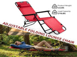 Portable Dual Purposes Extendable Folding Reclining Chair Red 11154818