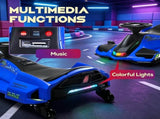 12V Blue Kids Electric Drift Go Kart Slow Start, Music, Colorful Lights, as Trendy Gift for Boys 38702003