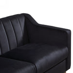 ZUN Modern Chesterfield Sofa, Comfortable Upholstered Sofa, Velvet Fabric, Wooden Frame with Wooden 74120956