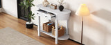 TREXM Elegant Retro Console Table with Curved Design Smooth Glaze for Entryways, Living Rooms N715P230796K