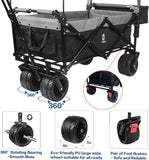 Collapsible Wagon 140L Wagons Carts Foldable with Removable Canopy, Folding Wagon Cart with Wheels T3060P247159
