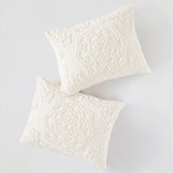 King/Cal King 3-Piece Tufted Cotton Chenille Medallion Duvet Cover Set B03597329