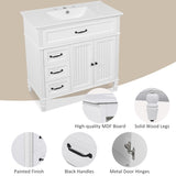 ZUN 36" Bathroom Vanity with Sink, Bathroom Cabinet with Drawers, Solid Frame and MDF Board, One N759P207685K