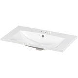 ZUN 30" Single Bathroom Basin Sink, Vanity Top Only, 3-Faucet Holes, Resin WF316527AAK