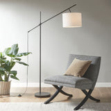 ZUN Adjustable Arched Floor Lamp with Drum Shade B03596589