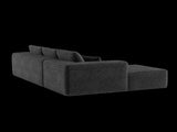 Black Modular Corduroy Sectional Sofa with Chaise Lounge, All-Foam Deep Seat Couch, Soft Wide-Wale 17630337