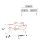 Aranjuez 29" Wide Coffee Table with Three Shelves, Rectangular, Living Room White - Natural Oak B070P254786