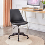 ZUN Modern family black Office chair, adjustable 360 &deg; swivel chair engineering plastic armless swivel W1151119885