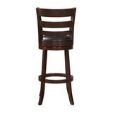 360-Degree Swivel Bar Chair Dark Cherry Finish Comfortable Footrest Solid Wood Furniture 1pc B011P220993