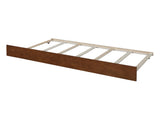 Twin Size Wood Daybed with Trundle and Fence Guardrails, Walnut WF301862AAL