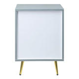 Grey High Gloss 2-drawer Nightstand B062P186417